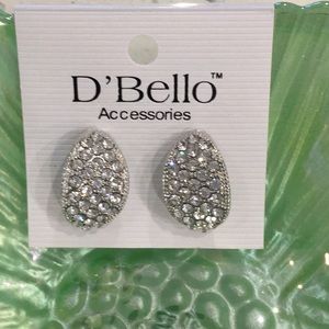 🌻NWT Too Fabulous & Fun To Wear Crystal / Silver Pierced Earrings Must Have 🌻